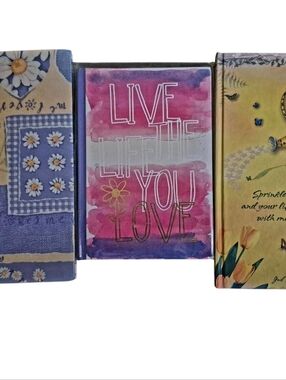Three writing journals with lined pages. New